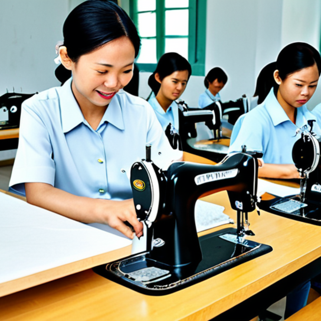 테크노피아의 사회적 안전망 - Empowering Women**
"A vocational training workshop in Vietnam, focusing on sewing skills, fully clo...