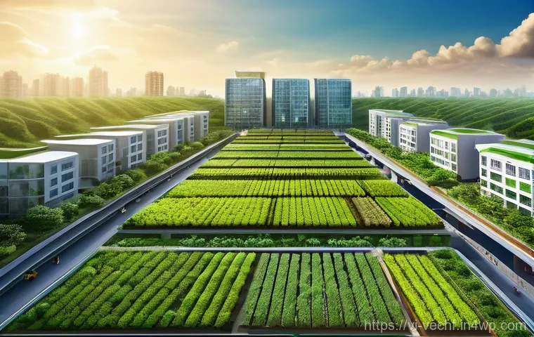 테크노피아와 기후 변화의 상관관계 - **Prompt:** A vibrant scene depicting the circular economy and smart environmental management in a V...