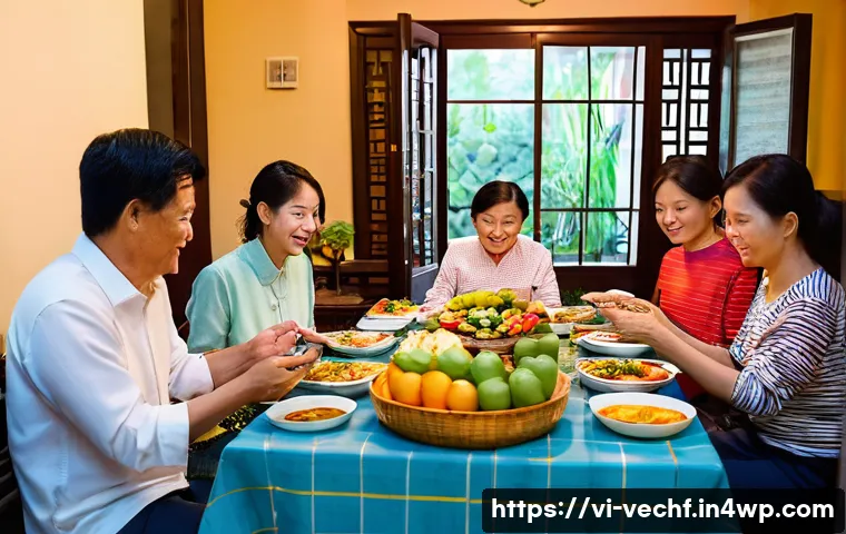 테크노피아와 인간관계의 변화 - **Family Dinner Disconnect in Vietnam:** A heartwarming yet poignant scene of a Vietnamese family, i...