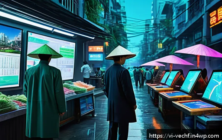 테크노피아에서의 민주주의 위기 - A detailed futuristic cityscape illustrating the shift of social power from humans to machines, feat...